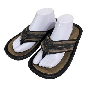 VTG Woodstock Men's Flip Flop Sandals Beach Vacation Leather Brown Size 9/10